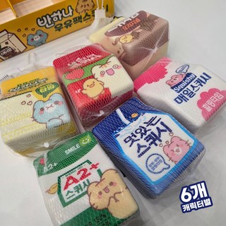 우유팩스퀴시 우유말랑이 스트레스볼 스퀴시, 캐릭터별, 6개