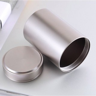 《台灣現貨》戶外鋁合金 便攜式藥筒100ml/150ml 迷你茶葉罐 咖啡罐 藥艙 藥盒 藥罐 防水便利攜帶 急救藥瓶, 黑色,100ml, 1個