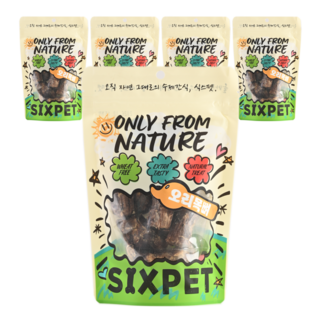 식스펫 국내산 오직 자연재료 30일 강아지 고양이 간식, 70g, 5개, 바삭 오리목뼈