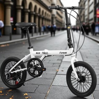 굿라이언 미니벨로 접이식 자전거 폴딩 경량 16인치 20인치, 1개, 16cm, 펄 화이트(7단)