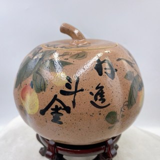Sweet Heart 田芯好物精選 鶯歌陶瓷 特殊窯燒 手工拉坯 小金瓜 聚寶盆 茶倉, 彩繪·日進斗金