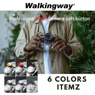 워킹웨이 후지 X-T5 X-T50 X-PRO X100 니콘 ZF 풀 메탈 황동 소프트버튼, 매트골드, 1개