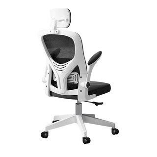 極美家居電腦椅辦公椅：人體工學設計、透氣網布、升降旋轉功能，耐重辦公室椅, 白黑色【有頭枕】 -升級款人體工學辦公椅