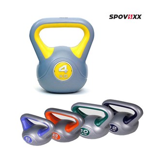스포빅스 PVC 케틀벨 8kg 홈트레이닝 휘트니스 헬스 웨이트 덤벨, 단품, 1개