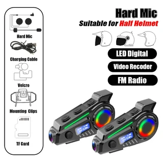 KEBIDUMEI K19 헬멧 헤드셋 대시캠 블루투스 스피커 FM 라디오 무선 WIFI 레코더 오토바이 액세서리, 04 2pcs Hard Mic