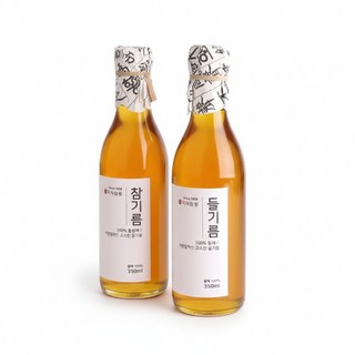 미식상회 100% 대용량 저온압착 참기름 350ml+들기름 350ml, 350ml, 2개