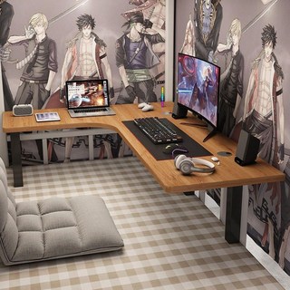 좌식 코너 낮은 컴퓨터 책상 사이드 구석 게이밍 테이블 소형, C. 흰색상판+검정선반