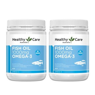 Healthy Care 魚油 Omega-3 1000mg 膠囊 400顆 澳洲製造 無腥味, 2個, 每罐