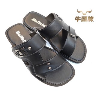 牛頭牌 紳士拖鞋 舒適好穿 套拖鞋 台灣製造 男生 居家外出 3936, 黑色,39號, 39號
