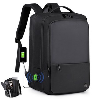 KURUA 대용량 확장형 백팩 직장인 출장용 여행 배낭 방수 옥스포드 원 USB 충전 슬롯 가방