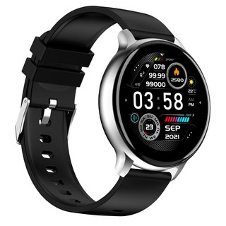 다핏 풀터치 블루투스 통화 스마트워치 혈압 심박수 스포츠 뮤직워치 선물, 블랙, 하나
