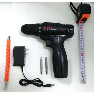 鋰電電鑽 雙速可正反轉 電動工具, 1個, 富格12V 黑色款 兩電一充 簡配