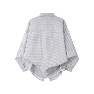 復古格紋長袖襯衫外套 寬鬆休閒翻領單排扣襯衣女上衣 春季新款