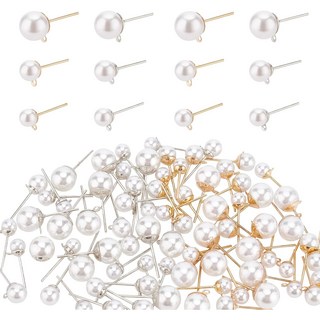 스틸 포스트 펄 이어링 파인딩 골드 실버 이어링 DIY 17x6.5mm 18x7mm 19.5x9mm 골드 실버 이어링 포스트 각 14개 총 84개