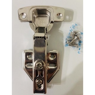 【附不鏽鋼螺絲】304不鏽鋼西德鉸鏈 緩衝 快拆 靜音 活頁 35mm吋15直臂式(蓋6分) 櫥櫃 衣櫃, 1個, 單只 35mm6分