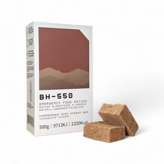 BH-550防災20年保命口糧 美國製巧克力戰備糧食500公克 純素, 500g, 1個
