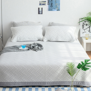 고무밴딩 듀라론 3중직 냉감 쿨 매트 패드 퀸 Q 그레이