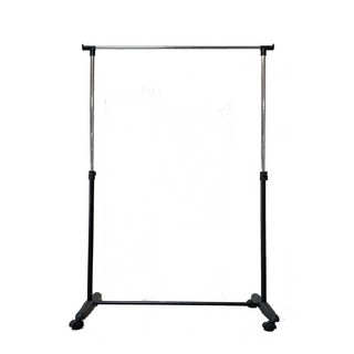 拜爾家居 小海豚單桿附滾輪曬衣架 (台灣製造), 電鍍+烤漆黑色