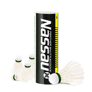 낫소 배드민턴 셔틀콕 NSC-705 alpha (깃털) 5개입, 1개, 화이트