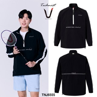 테크니스트 배드민턴 상의 긴팔티 서승재 아노락 바람막이 자켓 블랙 TNJ6555 남녀공용