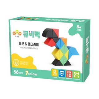 요고요 큐비맥 자석 큐브 블럭 - 세모 & 동그라미 56피스 세트, 1개