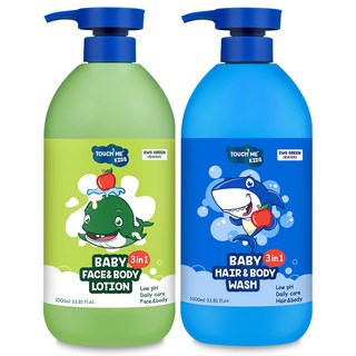 터치미 키즈 대용량 올인원 워시 + 베이비로션, 1세트, 1L