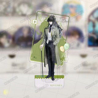 鳴潮 澄空漫頻快閃店 周邊 卡提希婭 尤諾 仇遠 露帕 立牌, 1個, mc澄空漫頻【仇遠】背景雙插大立牌18cm/Q版7cm