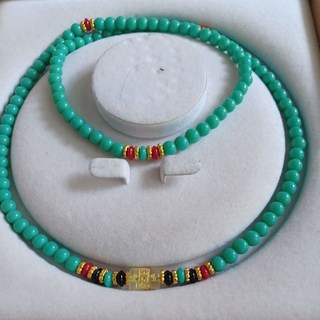 天然瓷化6mm綠松石項鍊，簡約時尚，保平安，提升個人魅力