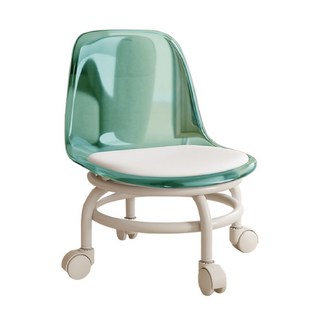 好的家居 可移動INS網美萬向輪矮凳 滑輪矮凳 滑輪椅 矮凳 椅凳 凳子 小椅子 板凳 靠背椅 滾輪椅 靠背矮凳, 1個, 【透綠】萬向輪矮凳 滑輪矮凳 滑輪椅, 透綠