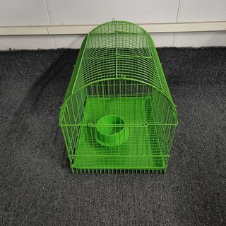全店低價 鸚鵡外出籠 不鏽鋼鳥籠 鸚鵡鳥籠 外出鳥籠 兔籠鳥籠子倉鼠籠子外出籠鬆鼠籠鴿子小寵籠子荷蘭豬籠花鼠小鷄籠, 1個, 29*23*27綠色, 綠色