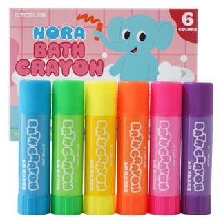 따블리에 유아 욕실크레용 목욕크레용 워셔블 아기크레용 목욕놀이, 1세트, 6색