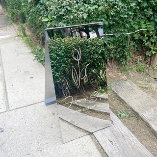 애드바이 미러 입간판 카페 배너 거치대 철제 배너 제작, 소형(300X600), 1개, 실버미러