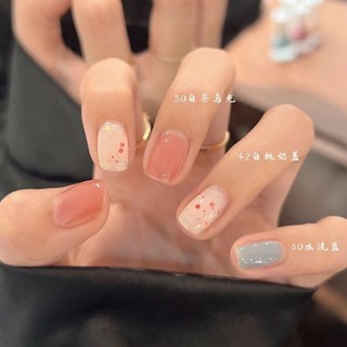 秋冬溫變指甲油 免烤 持久不掉色 防水速乾 學生美甲 (臺灣出貨), 50烏龍+42白桃+水洗藍【免烤型】, 1個