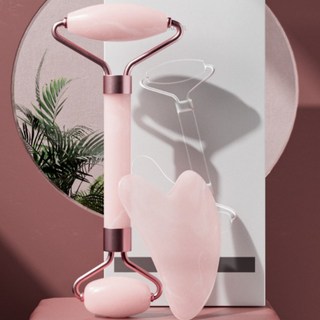 르쥬비쥬 로즈쿼츠 마사지롤러+하트괄사 세트, 핑크, 1세트