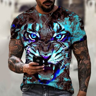 특이한 반팔 티 3D 티셔츠 빅사이즈 6XL 야수 호랑이 슬림핏 임인년 2022 단체복
