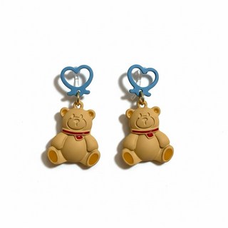 可愛小熊造型矽膠耳夾 R97