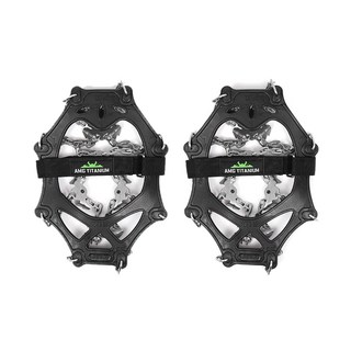 AMG 티타늄 아이젠 25P 체인 티탄젠 국산 프리미엄 체인젠 짚신 눈길, 블랙