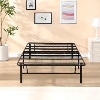 그랜레스트 간단 접이식 고상형 침대 프레임 단품, 블랙