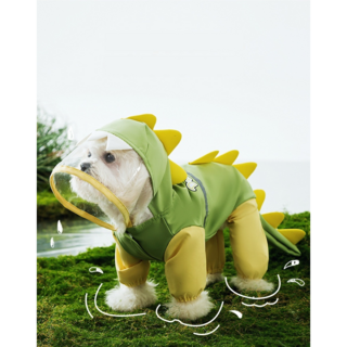 가려거든 산책 강아지비옷 강아지우비 소형견 중형견, 1개, 그린