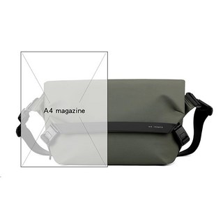 男士側揹包 防水耐磨潮流單肩包 大容量收納單肩包 肩帶磁吸扣 雙磁扣側揹包 肩揹包 斜揹包 郵差包, 軍綠色