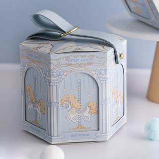 마음결 회전목마 간식 케이스, 1개, 블루소형