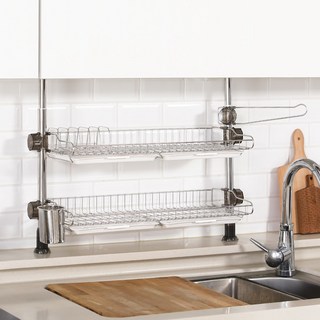 한스리빙 고급 기둥식 스텐 싱크선반 식기건조대, 600 골드(프리미엄), 1개, 2단