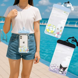 [일본직수입] 산리오 방수팩 핸드폰 수영장 워터파크 여름 휴가, 1개, 쿠로미