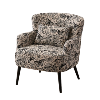 파크브릭 북유럽 1인용 빈티지 엔틱 의자 카페 안락 소파 꽃무늬 디자인 인테리어, 유로피안 블랙