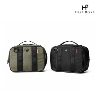 힐크릭 골프 파우치 헤리티지 스퀘어 대용량 손가방 보스턴 캐리어 결합 가방, 카키, 1개