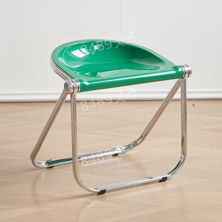 접이식 의자 카페 다이닝 바 아크릴 커피 숍 투명 파스텔 이쁜, J. 녹색/라운드, 1개