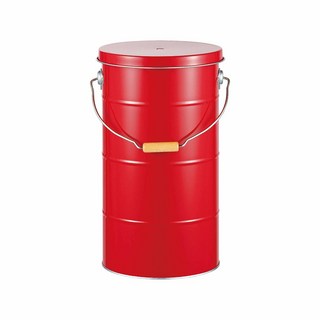 日本 OBAKETSU 手工製雜糧飼料收納桶 10kg, 紅色, 1個