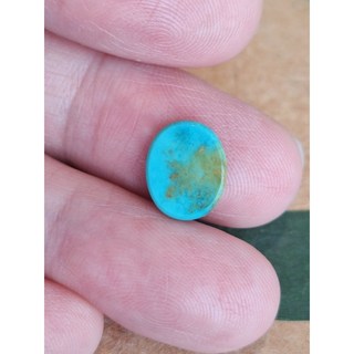 天然湖北原礦綠松石綠松玻璃瓷戒面薄型裸石（一圖一物售）, 藍飄綠10.7×8.7×1.8／0.3g