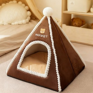 LOTUSNEX 방한 고양이 집 문커튼 강아지 하우스 겨울 웜방 실내용, 1개, 크리스마스텐트02