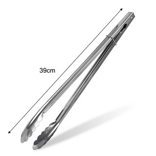 스테인리스 스틸 음식 집게 큐브 샐러드 빵 클램프 베이킹 도구 긴 손잡이 바베큐 고기 주방 5 개 1, 06 39cm 1pcs